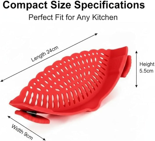 Imaginovelty Silicone Clip On Pot & Pan Strainer for Kitchen | Colander, Pasta, Noodle & Spaghetti Food Strainers & Drainers colanders
