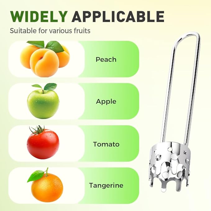 2 Pcs Fruit and Vegetable Corer Tool, Red Bell Pepper Seed Corer, Stainless Steel Apple Core Remover Kitchen Gadget for Pepper Pineapple Pear Apple Corer (2Pcs A)