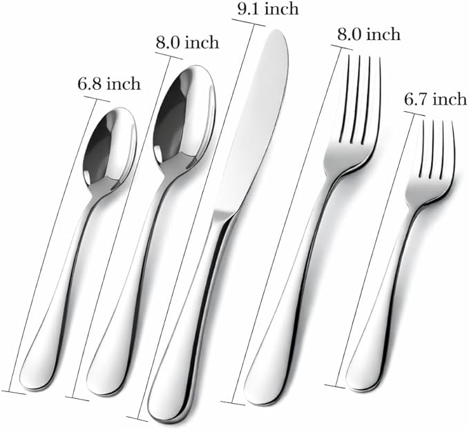 Silverware Set 20-Piece, Stainless Steel Flatware Cutlery Set for 4, Mirror Polished, Dishwasher Safe, Tableware Set for Home, Kitchen, Wedding, Party