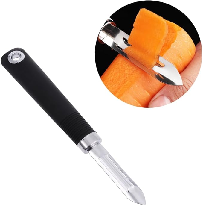 Multifunctional Stainless Steel Peeler Tool Non Swivel Design for Fruits Vegetables Kitchen Gadget for Carrots Potatoes Cucumbers Apples and More Space Saving