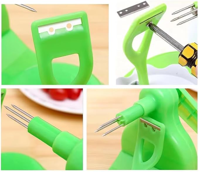 4 Pack Apple Peeler Blades Replacement Spare Parts Spring Loaded Arm Peeling Blade for Apple Peelers Corer Pear Photato Slicer Repair Green Color