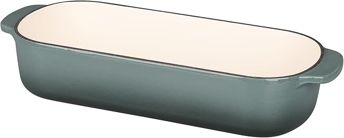 EDGING CASTING Enameled Cast Iron Loaf Pan with Lid, Bread pan, Dutch Oven Bread pan for Homemade Sourdough Bread Baking, 12.5x5.5 inch, 5qt, Slateblue