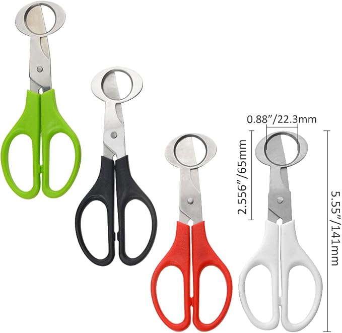 12Pack Stainless Steel Quail Egg Cutter - Scissors for Pigeon Eggs, Opener, Cracker - Four Colors