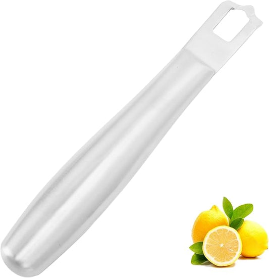 Lemon Zest Peeler, Stainless Steel Kitchen Orange Citrus Zester Multifunctional Cocktails Bartender Tool with Handle for Home Bar (Silver)