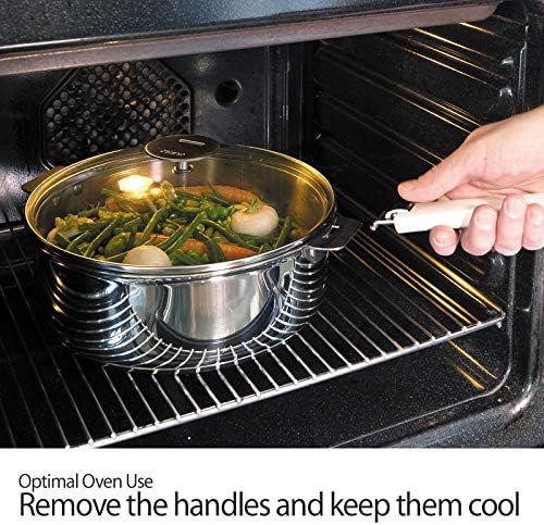 Cristel M24QLKSA Stockpot with Domed Glass Lid, Silver, 10 quart