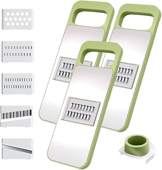 Multifunctional Vegetable Cutter, 2025 New Vegetable Slicer with Adjustable Stainless Steel Blade, Kitchen Chopper with Hand Guard for Vegetable, Fruit, Onion, Potato, Tomato, Cabbage (3pcs)
