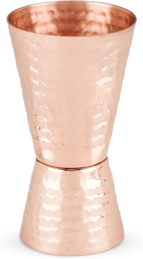 Hammered Copper Double Jigger, 1 OZ/2 OZ Shot Glass