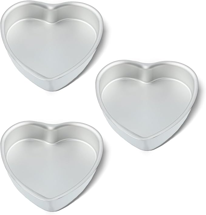 kefyixc 8 Inch Heart Shaped Cake PansSet of 3