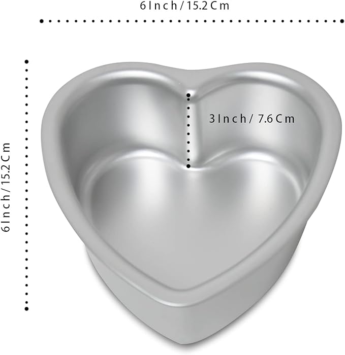 kefyixc Heart-shaped cake pan, heart-shaped cake tin, aluminum, 6-inch heart-shaped-pan, for weddings, parties, family and other occasions cake (6 x 3 Inch,Set of 2)