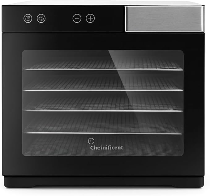 700W SQUARE Food Dehydrator with 5 Adjustable Stackable Trays – 4-Hour Fast Drying for Fruits, Vegetables, Herbs & Meats – BPA-Free with Accessories
