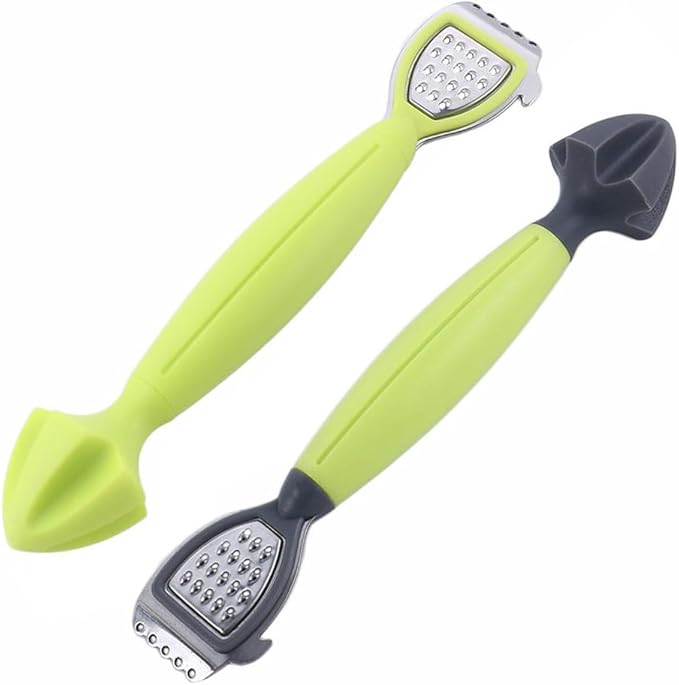 2 Pack Lemon Citrus Orange Zester and Grater Tool, 3 in 1 Citrus Squeezer, Cheese Grater & Vegetable Grater for Lime, Garlic, Ginger, Fruits