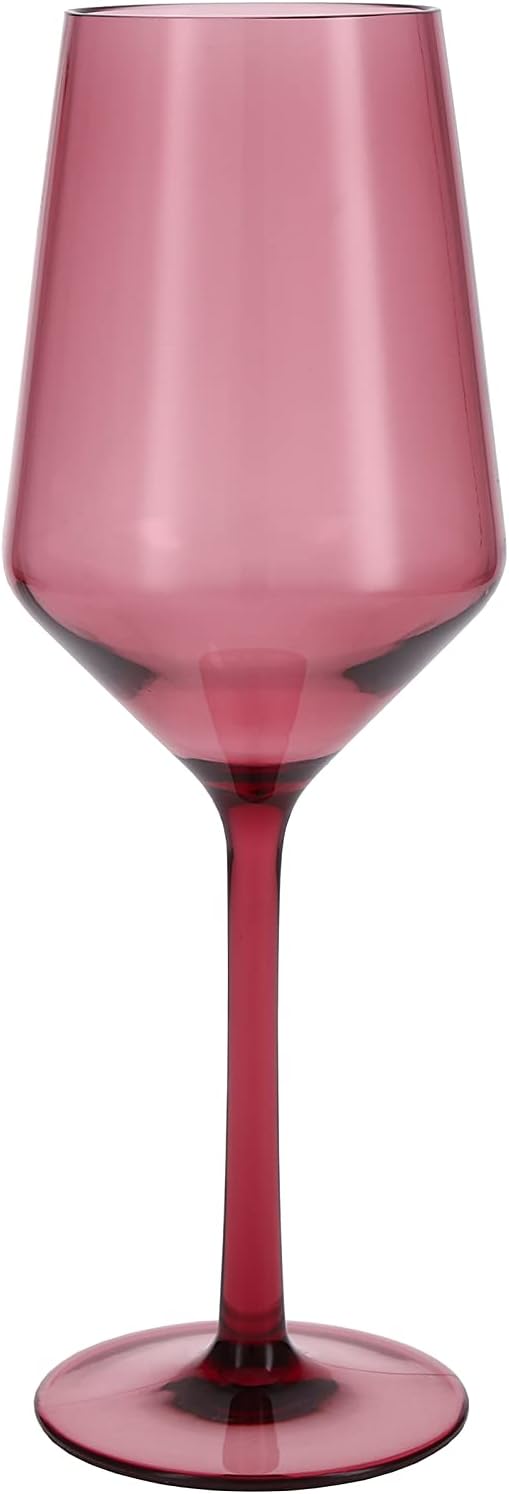 Fortessa Sole Outdoor Shatter Resistant BPA Free Premium Copolyester Plastic Drinkware 6 Pack, Rose Red, Sauvignon Blanc Glass