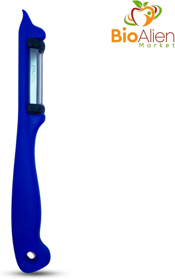 German Steel Double Blade Peeler, Effortless Precision, Ergonomic Handle, Bioalien Market Solingen Peeler DUO (Purple)