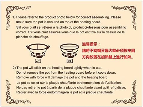 YONGXIN Electric Hot Pot JH-160B-30cm with Divider 304 Stainless Steel, 1400W Dual-Sided Shabu Hot Pot, 4 Liters