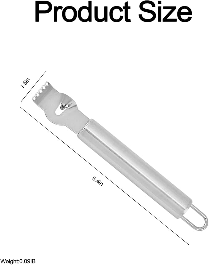 Lemon Zester Stainless Steel, 2-In-1 Citrus Skin Scraper & Lemon Channel Knife, Orange Peeler, Grater, Zesting, Rind Remover Tool with Hanging Hook