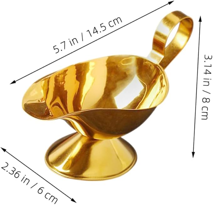Multi-Functional Stainless Steel Gravy Boat with Thickened Design for Serving Sauces Dressings and Gravy for Home Dining and Entertaining