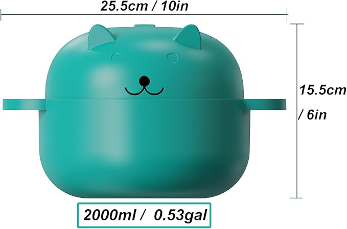 68 OZ Microwave Ramen Bowl, Noodle Cooker, Steamer for Cooking Food and Vegetables with Removable Strainer, Green