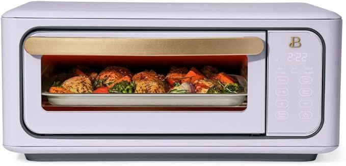 Beautiful by Drew Infrared Air Fry Toaster Oven 1800W with 9-Slice Capacity and Multi-Function Cooking (Lavander)