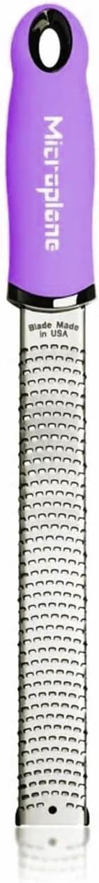 Microplane Classic Zester & Cheese Grater in Orchid - Soft-Touch Handle, Effortless Zesting, Perfect for Hard Cheeses & Citrus
