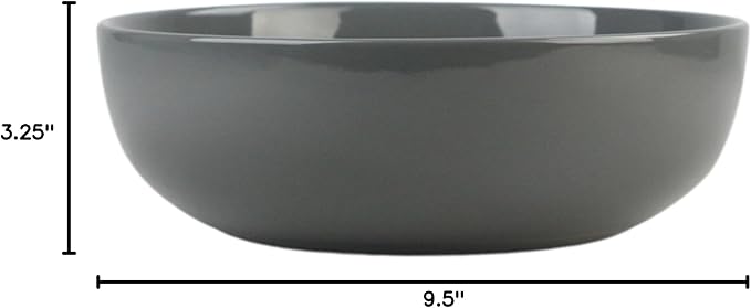 10 Strawberry Street Coupe Stoneware 9.5"/70oz Serving Bowl, Dark Gray