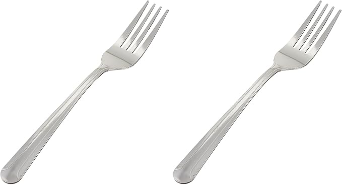 Winco 12-Piece Dominion Heavy Weight Dinner Fork Set, 18-0 Stainless Steel, 4.5"L x 0.63"W, Silver (Pack of 2)
