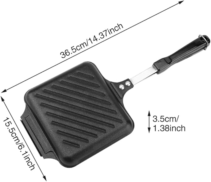 Hot Sandwich Maker, Non-Stick Double Sided Aluminum Flip Panini Maker Pan with Handle, Stovetop Toasted Sandwich Maker Press for Small Bread Pancake, for Home, Kitchen, Breakfast