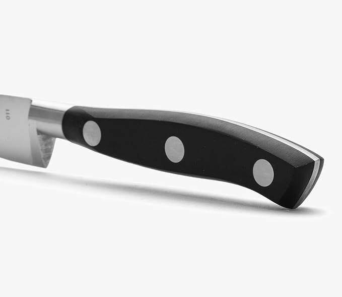 Arcos Forged Knife 4 Inch Stainless Steel. Kitchen Knife for Peeling Fruits and Vegetables. Ergonomic Polyoxymethylene Handle and 100mm Blade. Series Riviera. Color Black
