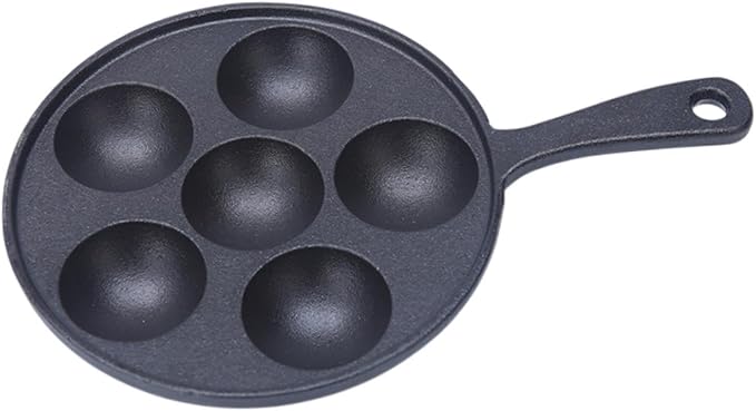 Takoyaki Pan Barbecue Plate Easy to Clean Multipurpose 6 Cavities Takoyaki Meatball Grill Pan Baking Pan for Camping Indoor