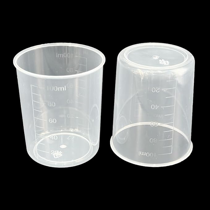 20 Pack 100ml/3.4oz Plastic Liquid Measuring Cups Transparent Mixing Cups Medicine Cups Lab Graduated Beakers Clear Measuring Jugs Set Medium Kitchen Baking Cooking Measure Tool Home