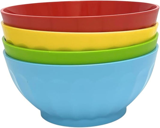 Mintra Colorful Unbreakable Plastic Bowl 4pk (Large - 1.8L Set 1 Blue, Yellow, Red, Green