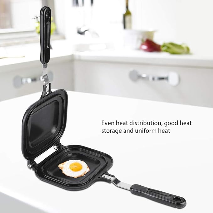 Double Sided Hot Sandwich Maker,Nonstick Sandwich Toaster Breakfast Maker,Multifunction Fry Pan,Stovetop Camping Sandwich Flip Pan
