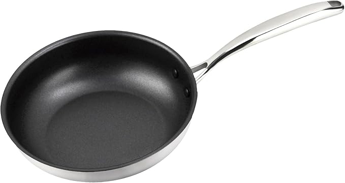 Magefesa Balance 7-Inch Stainless Steel Frying Pan with Xylan Plus Non-Stick Coating – Energy-Saving Full Induction Base, Triple-Layer Diffuser Bottom, Oven Safe, Anti-Splash Design, Skillet