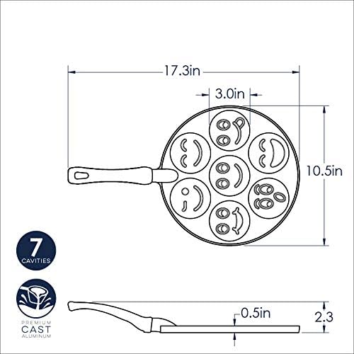 Nordic Ware Smiley Face Pancake Pan Silver, 10 1/2 inch diameter