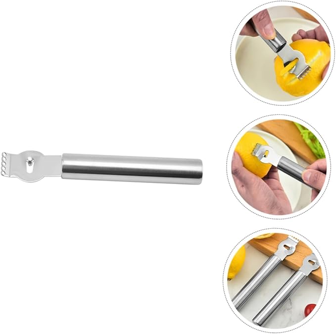 Cabilock 3pcs Stainless Steel Lemon Slicer and Grater Multi-purpose Kitchen Tool for Fruits Cheese and Vegetables Lightweight and Easy to Clean Kitchen Accessory