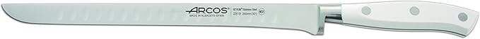 Arcos Forged 3 pieces - Nitrum Stainless Steel and mm blade.Professional Kitchen Knife for Cooking. 755 gr. Ergonomic Polyoxymethylene POM Handle. Series Riviera Blanc. Color White
