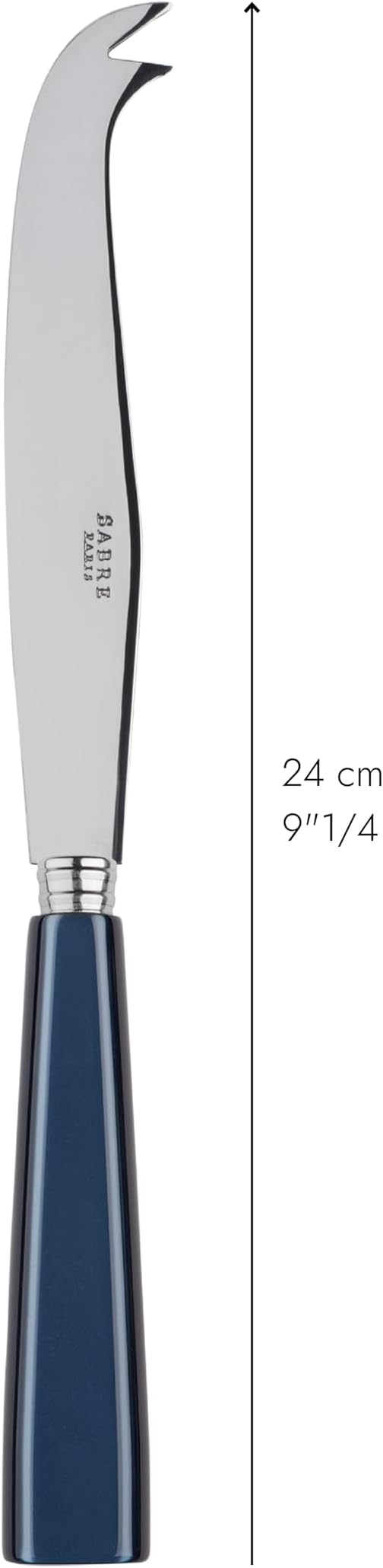 SABRE PARIS - Cheese Knife 9.4 inches - Icône Collection - All Cheeses - Stainless Steel & Acrylic - Dishwasher Safe - Midnight Blue