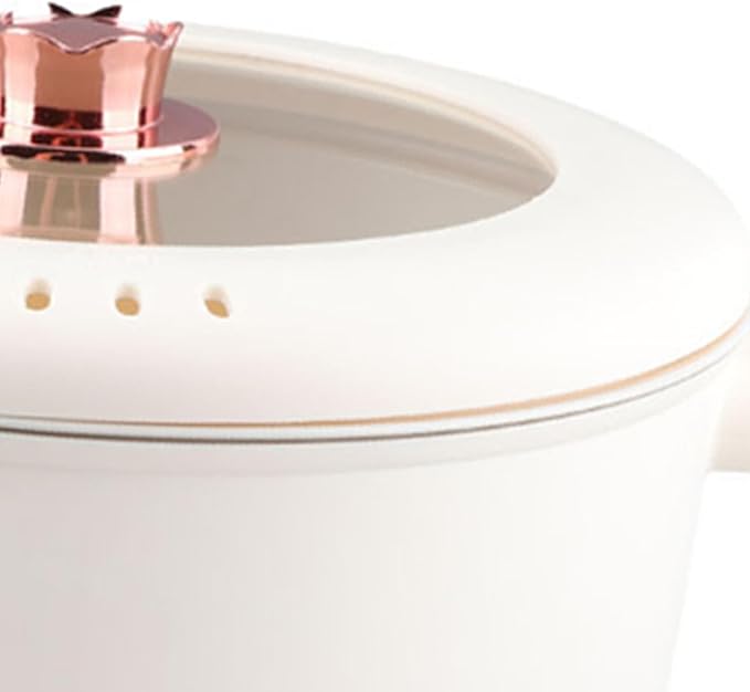 Electric Hot Pot, 3.5L Rapid Noodles Cooker Multifunctional Cooking Pot for Ramen Egg Pasta Soup Porridge, with Ceramic Enamel Non Stick Coating