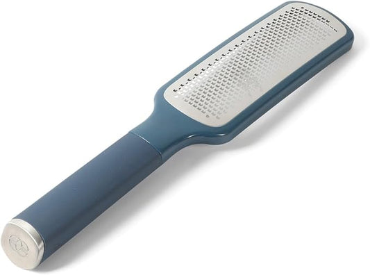 Calphalon Edge Stainless Steel Handheld Cheese Grater W/Cover & Rubber Handle - Navy Blue
