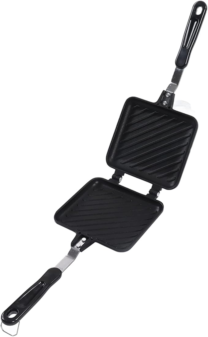 Electric Panini Press, Double Sided Non-Stick Sandwich Maker, Breakfast Grill for Thick Fillings, Portable and Easy to Clean