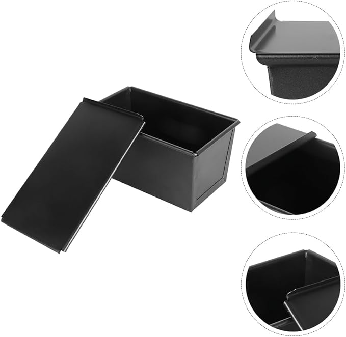 MUSISALY Non-stick Toast Baking Mold with Sliding Cover 600g Loaf Pan for Home Kitchen Bread Baking Supplies