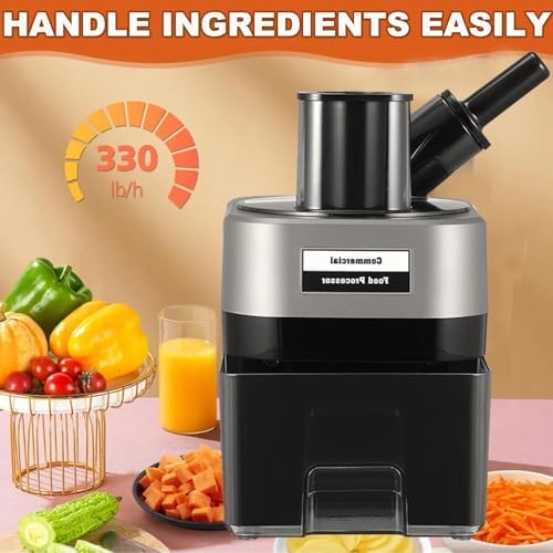 Multi-Function Electric Vegetable Chopper & Dicer, 100W Food Processor with Wide-Mouth Feed Chute - 4-in-1 Slicer, Shredder & Veggie Cutter for Every Kitchen Need