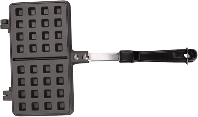 Double Pie Waffle Maker, Non Stick Waffle Irons with Anti Scalding Handle, Portable Aluminum Alloy Stove Top Cast Iron Waffle Maker Pan, Perfect for Kitchen Cooking and Family Breakfast Baking