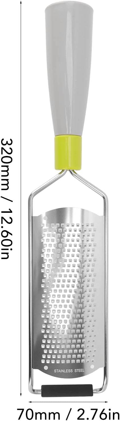 Cheese Grater, Stainless Steel Lemon Zester with Handle, Multipurpose Kitchen Tool for Cheese Coconut Chocolate Nuts, Ideal for Salads, Pizza Dough, Grinding Garlic