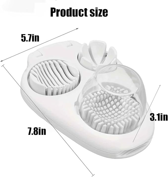 3 Way Egg Slicer for Hard Boiled Eggs, 3 in 1 Multi-Function Egg Slicer, Handy Heavy Duty Stainless Steel Egg Cutter, Kitchen Dicer Food Slicer for Strawberry Mushroom Grape Cherry Tomato (2pcs)