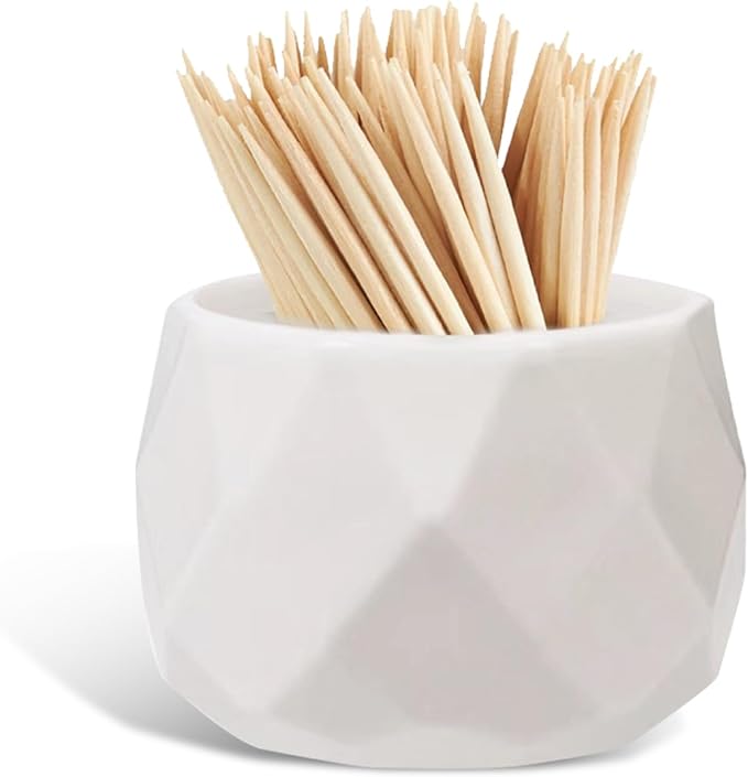 NIIIYTYB Cocktail Pick Holder Decorative Toothpick Dish and Holder Crystal Jug Toothpicks Container Cute Tooth Holder for Parties Weddings Get Togethers and Home Decor Elegant Toothpick Organizer