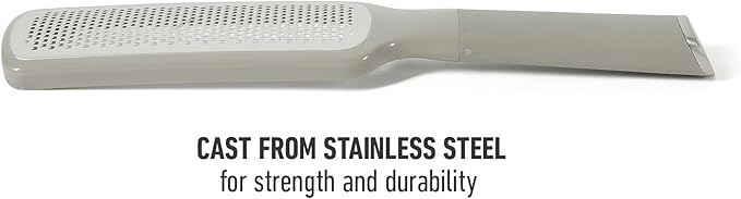 Calphalon Edge Stainless Steel Handheld Cheese Grater W/Cover & Rubber Handle - Taupe