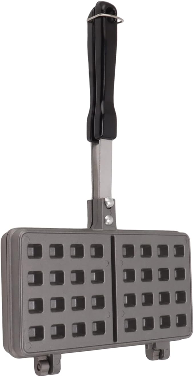 Aluminum Alloy Waffle Maker, Non - Stick Waffle Baking Pan with Flat Bottom and Ergonomic Handle for Stovetop Cooking, Waffle Making Tool for Kitchen Breakfast