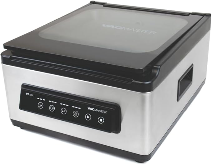 VacMaster VP195 Chamber Vacuum Sealer, 2-in-1 Sealing Power, Dual Function Chamber & External Sealing, Internal for Pouches 12"x12", External for Textured Pouches 12" & Longer, Stainless Steel