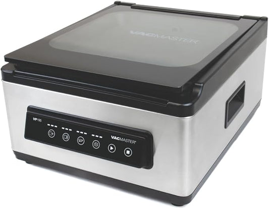 VacMaster VP195 Chamber Vacuum Sealer, 2-in-1 Sealing Power, Dual Function Chamber & External Sealing, Internal for Pouches 12"x12", External for Textured Pouches 12" & Longer, Stainless Steel