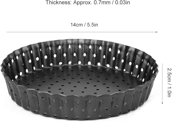 Agatige Pizza Pan with Holes for Oven, Non-stick Bakeware Pizza Tray Black Pizza Pan with Removable Bottom for Make Kinds of Pizzas or Pies (5 in)